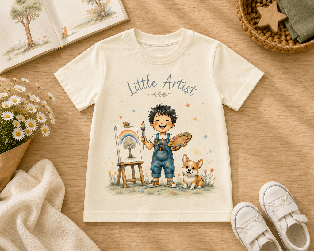 Little Artist-Boy with canvas