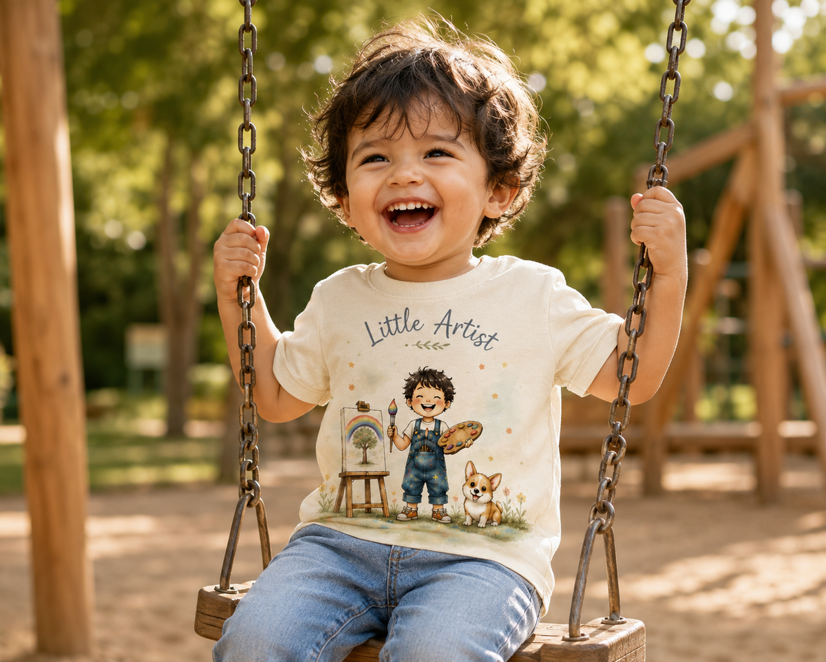 Little Artist-Boy with canvas