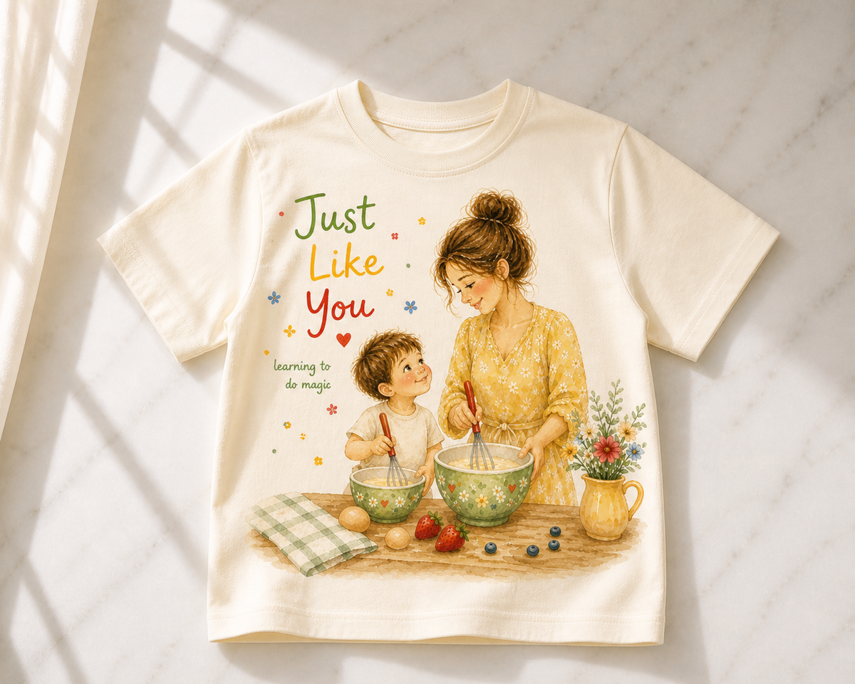 Mom and Boy Baking - Kids Graphic Tee
